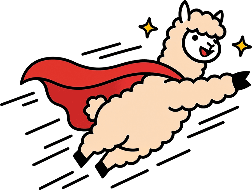 Alphie flying with cape, working autonomously