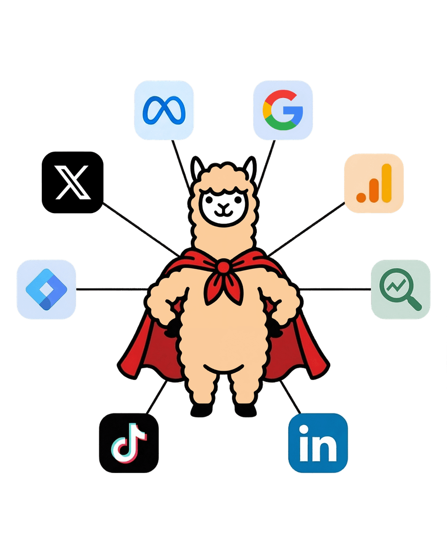 Alphie the alpaca at the center of 7 ad platforms