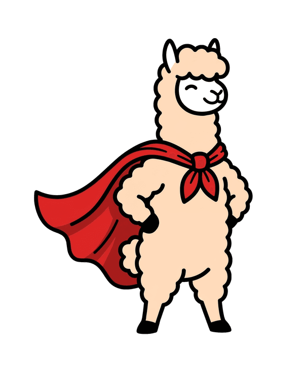 Alphie the alpaca in a neutral, approachable pose