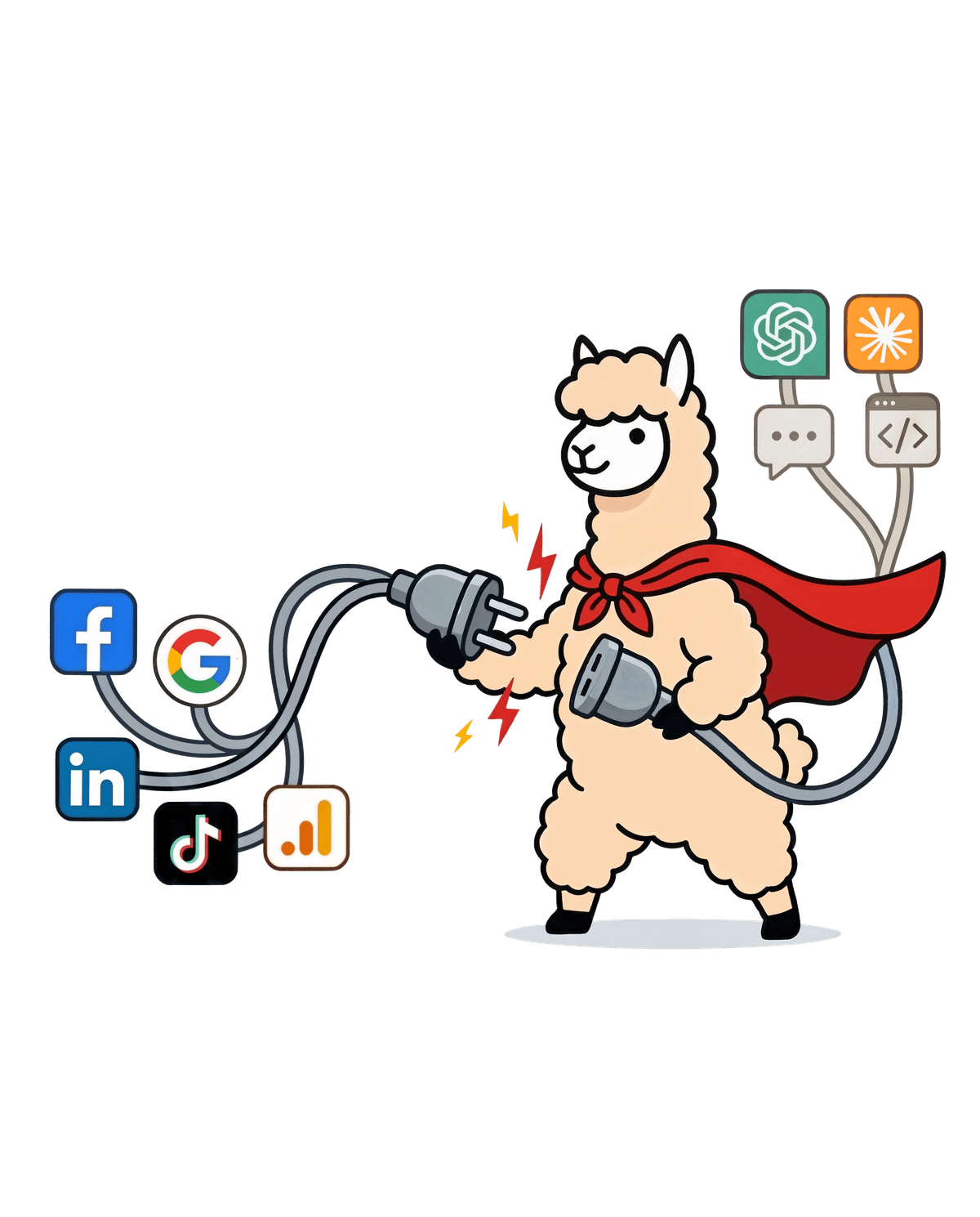 Alphie the alpaca connecting 7 ad platforms to AI interfaces