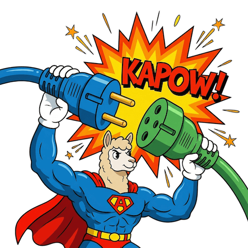 Automation Architect llama with automation - KAPOW!