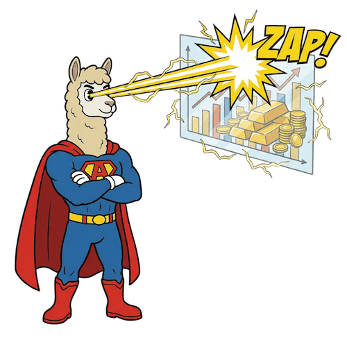 Advertising Specialist llama with laser vision - ZAP!